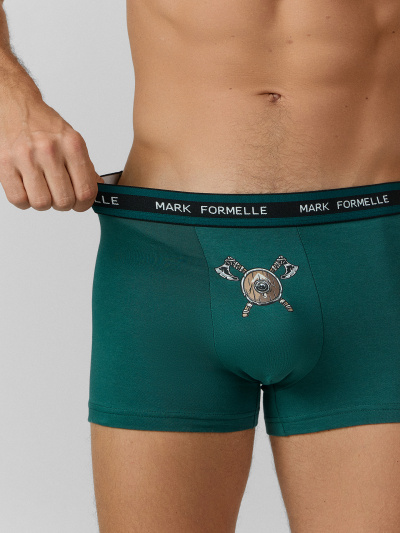 Трусы Mark Formelle 411228-2/25-5164П-5 т.зеленый_дикая_охота_на_т.зеленом_3_сл_1тр_на_дет - фото 5