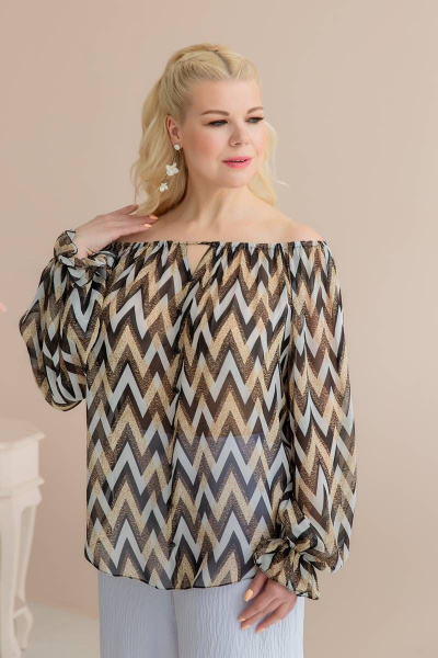 Блуза ASV 2402 песочно-черный - фото 2