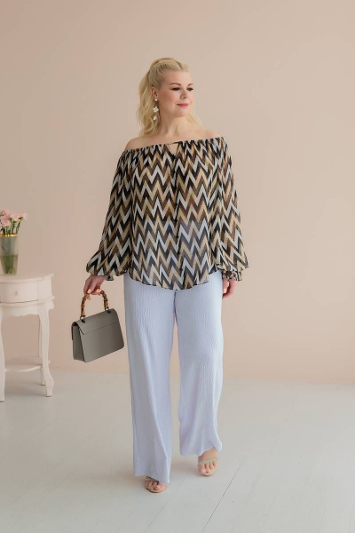 Блуза ASV 2402 песочно-черный - фото 4