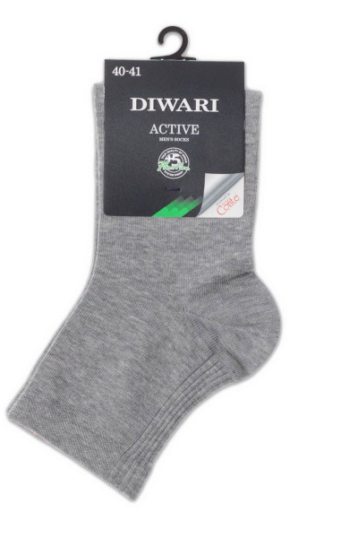 Мужские активные трикотажные короткие носки из хлопка CONTE DIWARI_ACTIVE_короткие_148 серый - фото 2