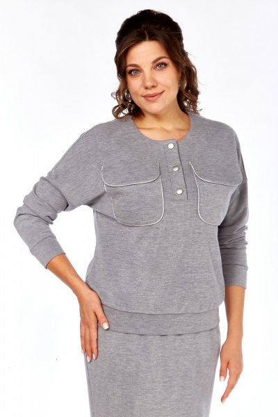 Джемпер, юбка БагираАнТа 1064 серый - фото 6