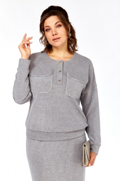 Джемпер, юбка БагираАнТа 1064 серый - фото 4