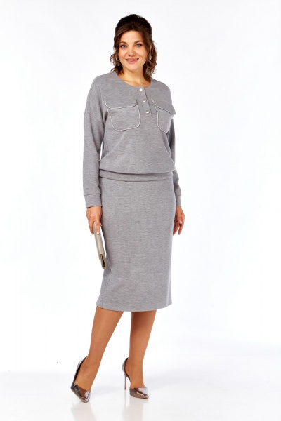 Джемпер, юбка БагираАнТа 1064 серый - фото 1