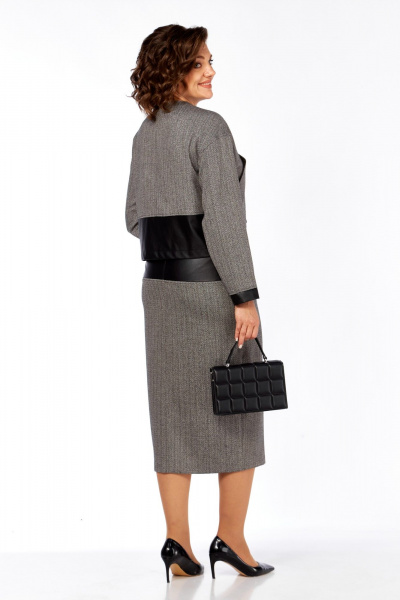 Жакет, юбка БагираАнТа 1061 черный-белый - фото 7