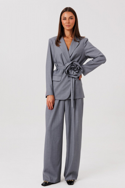 Брюки, жакет Ларс Стиль 976/1 серый - фото 2