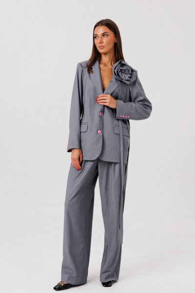 Брюки, жакет Ларс Стиль 976/1 серый - фото 11