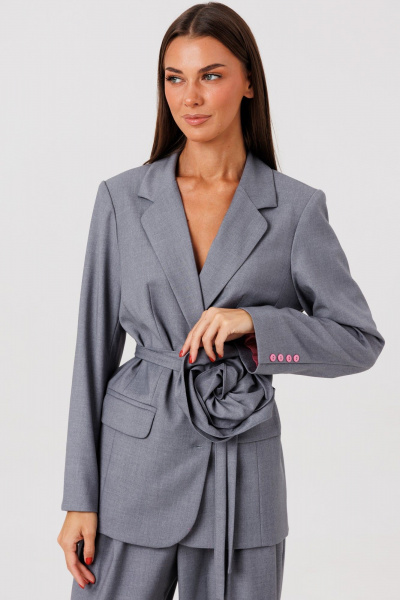 Брюки, жакет Ларс Стиль 976/1 серый - фото 8