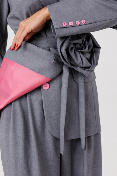 Брюки, жакет Ларс Стиль 976/1 серый - фото 3