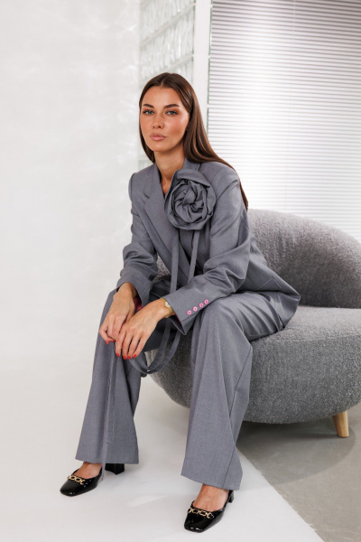 Брюки, жакет Ларс Стиль 976/1 серый - фото 5