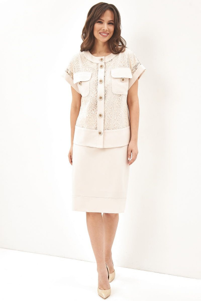 Жакет, топ, юбка Магия моды 1920 ваниль - фото 3