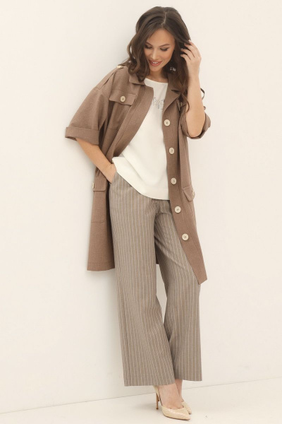 Блуза, брюки, кардиган Магия моды 1934 какао - фото 2