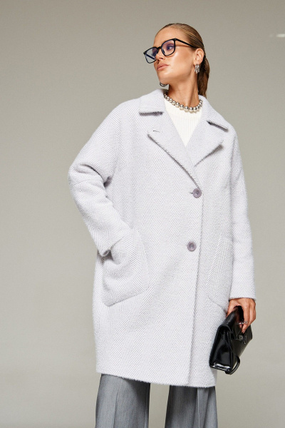 Пальто Beautiful&Free 7032 сиренево-молочный - фото 4