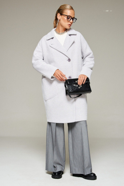 Пальто Beautiful&Free 7032 сиренево-молочный - фото 3