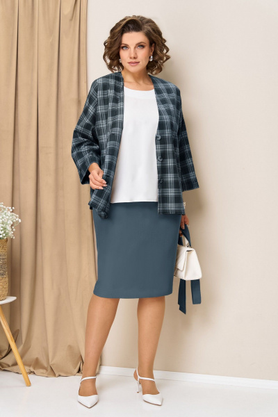 Блуза, жакет, юбка VOLNA 1433 синий - фото 3