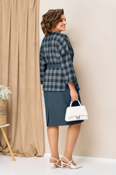 Блуза, жакет, юбка VOLNA 1433 синий - фото 5