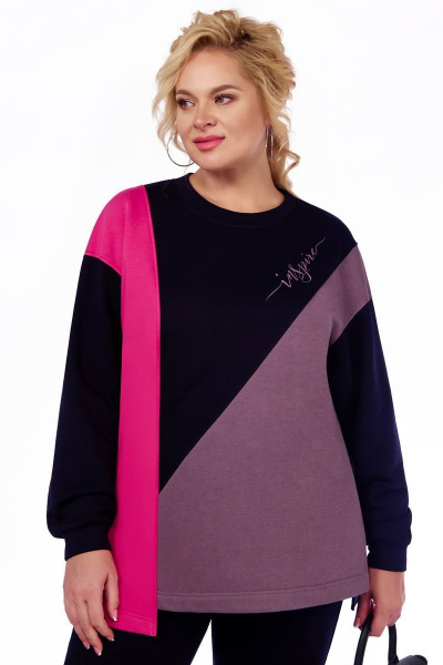 Костюм спортивный брюки джемпер больших размеров LaKona 23С1475 синий - фото 2