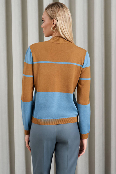 Джемпер Nelva 22957 бежево-голубой - фото 3