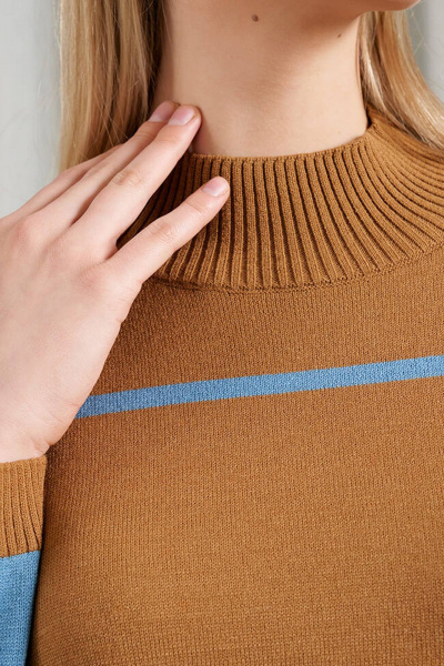 Джемпер Nelva 22957 бежево-голубой - фото 2