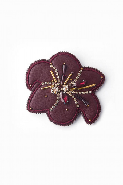 Брошь Nelva 8345 винный - фото 1