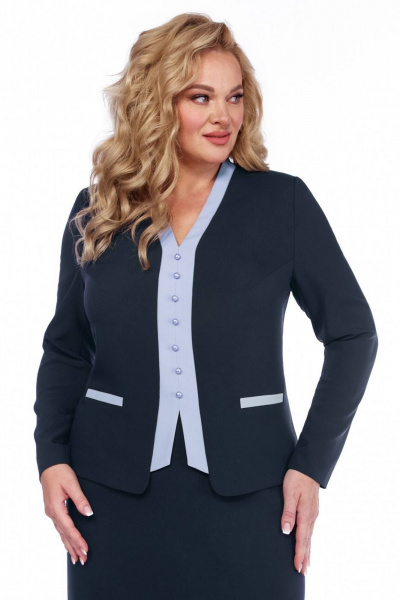 Платье Линия Л Б-2036 серо-синий - фото 3