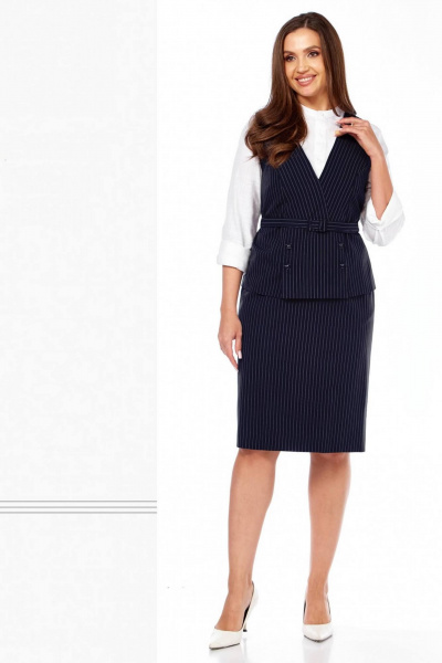 Жакет, юбка Линия Л А-2047 синий - фото 1