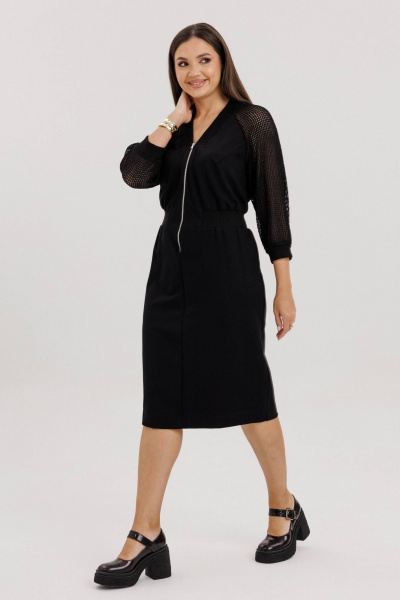 Платье реглан с V-вырезом и эластичным поясом в стиле casual Fantazia Mod 4931 - фото 9