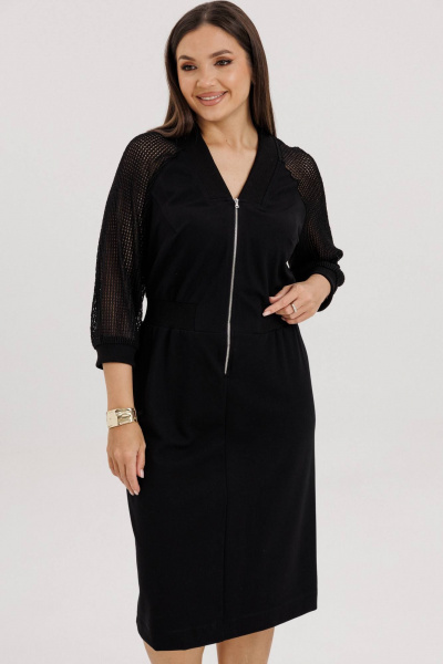 Платье реглан с V-вырезом и эластичным поясом в стиле casual Fantazia Mod 4931 - фото 8