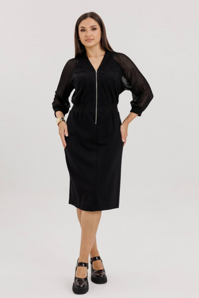 Платье реглан с V-вырезом и эластичным поясом в стиле casual Fantazia Mod 4931 - фото 7