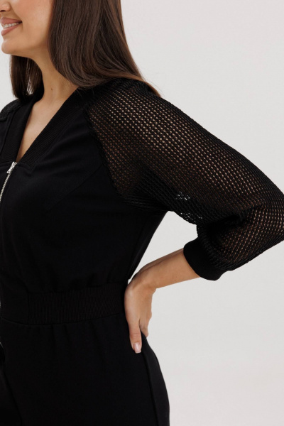 Платье реглан с V-вырезом и эластичным поясом в стиле casual Fantazia Mod 4931 - фото 4