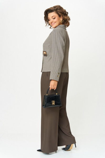 Брюки, жакет Aira Style 24238 шоколадный - фото 8