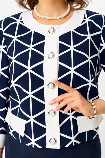 Жакет, юбка Aira Style 24128 сине-белый - фото 13