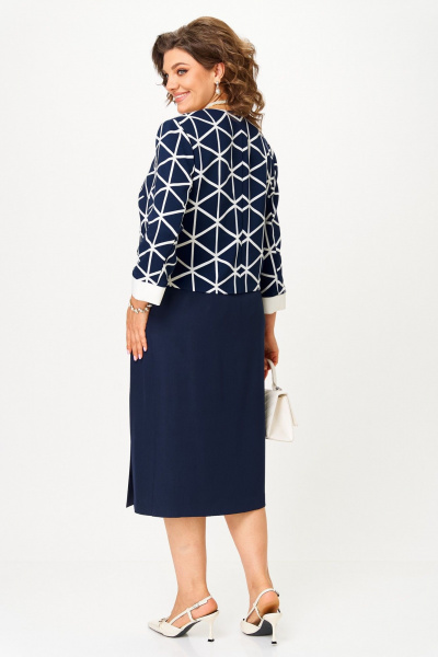 Жакет, юбка Aira Style 24128 сине-белый - фото 12