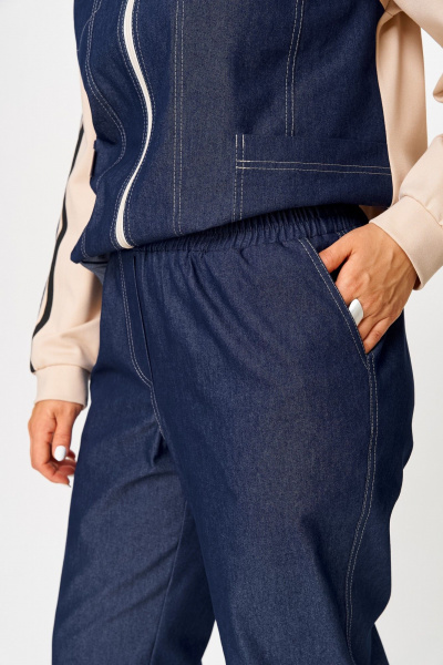 Брюки, бомбер Aira Style 24236 сине-бежевый - фото 12