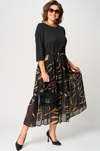 Платье EVA GRANT 7216С черный-принт - фото 12