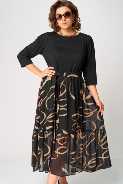 Платье EVA GRANT 7216С черный-принт - фото 4