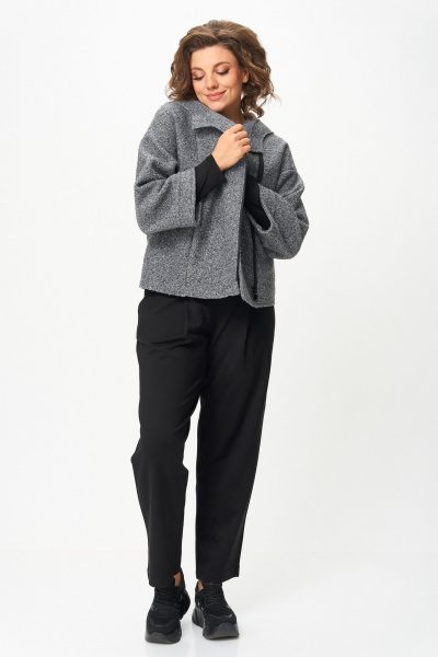 Брюки, жакет Michel chic 1357/2 серый-черный - фото 7