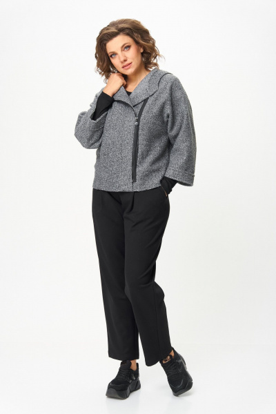 Брюки, жакет Michel chic 1357/2 серый-черный - фото 2