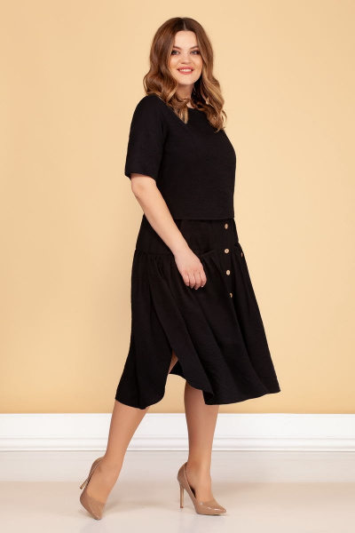 Черная блуза и юбка в спортивном стиле Медея и К 2089 - фото 2