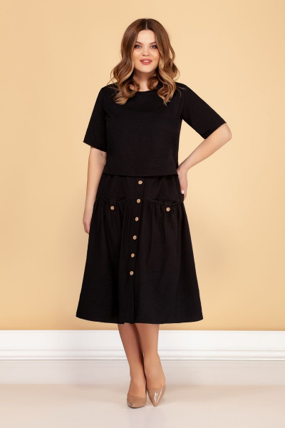 Черная блуза и юбка в спортивном стиле Медея и К 2089 - фото 1