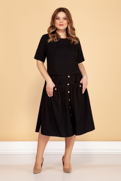 Черная блуза и юбка в спортивном стиле Медея и К 2089 - фото 3