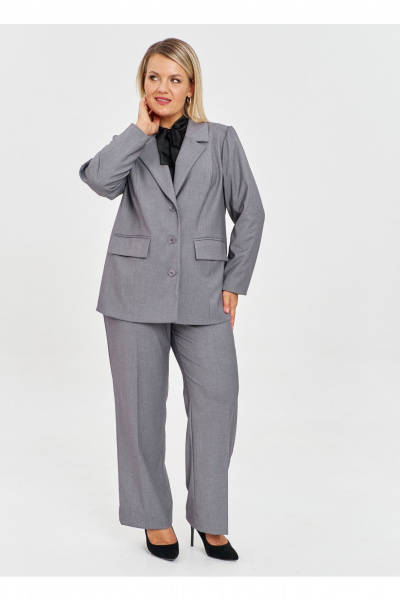 Брюки, жакет OVERYOU М221 серый - фото 1