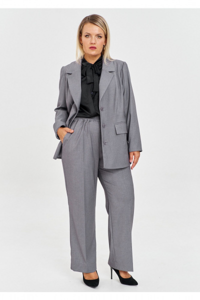 Брюки, жакет OVERYOU М221 серый - фото 2