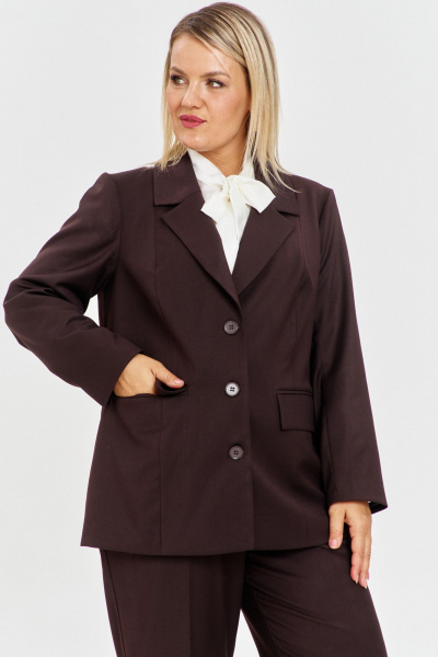 Брюки, жакет OVERYOU М221/1 шоколад - фото 4