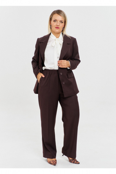 Брюки, жакет OVERYOU М221/1 шоколад - фото 3