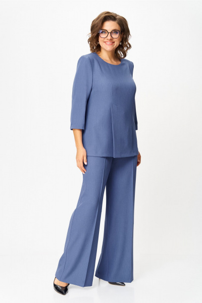 Блуза, брюки Орхидея 1611 джинс - фото 3