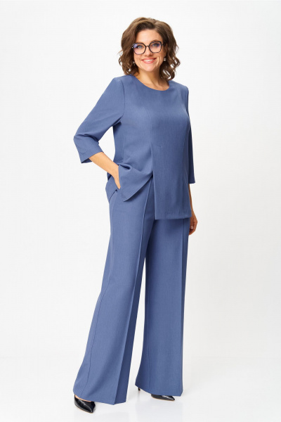 Блуза, брюки Орхидея 1611 джинс - фото 1