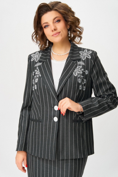 Блуза, жакет, юбка Fita 4103 темный графит - фото 6
