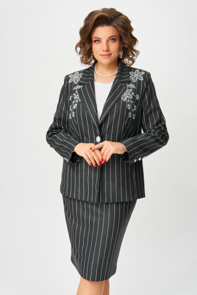 Блуза, жакет, юбка Fita 4103 темный графит - фото 5