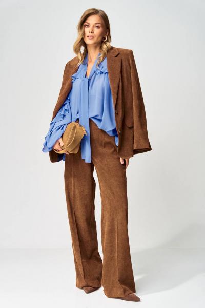 Брюки, жакет Gizart 5411 коричневый - фото 6