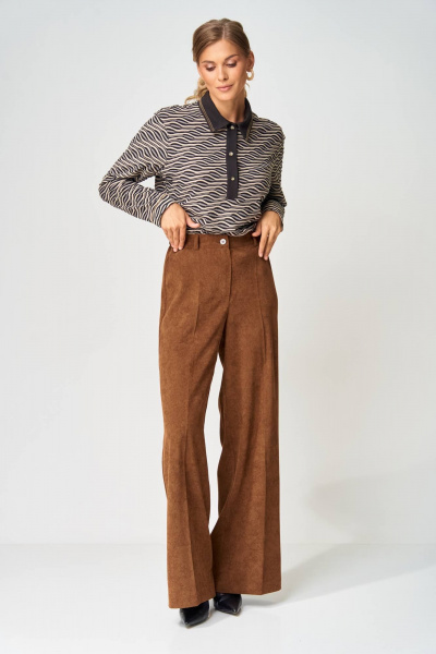 Джемпер Gizart 15409 серо-бежево-черный - фото 4